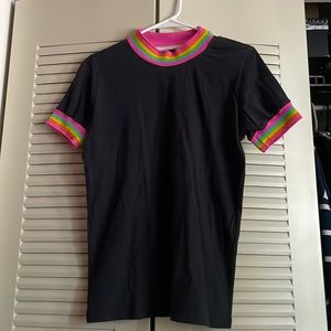 Big bud press rainbow black ringer t shirt XS